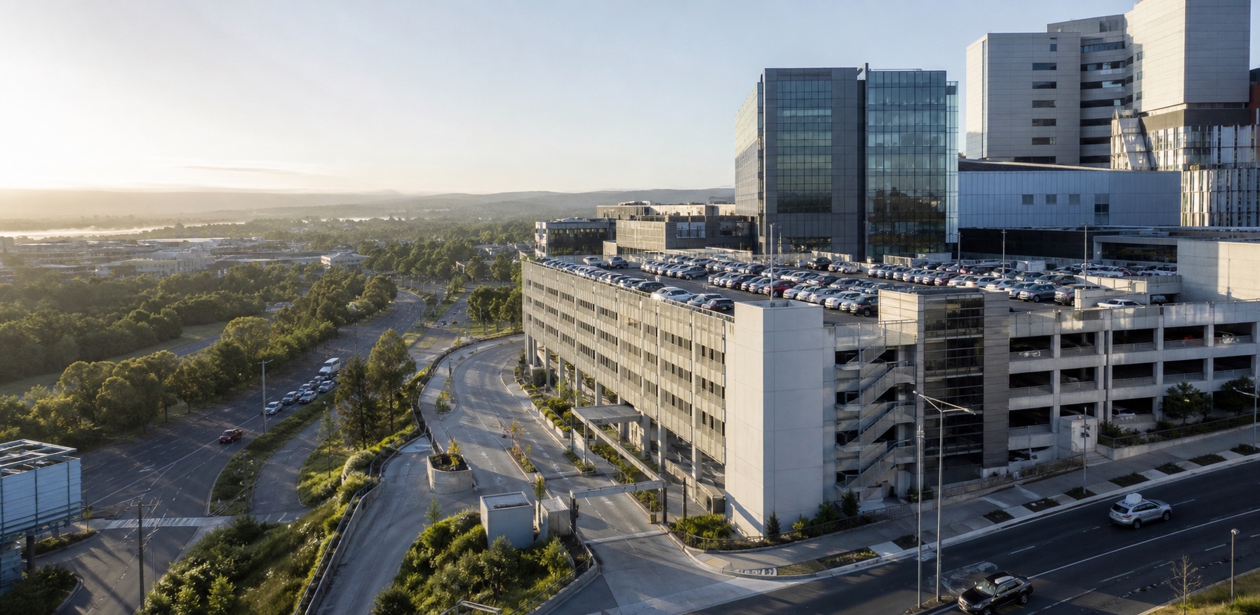 Parking infrastructure integrated with an Australian commercial precinct